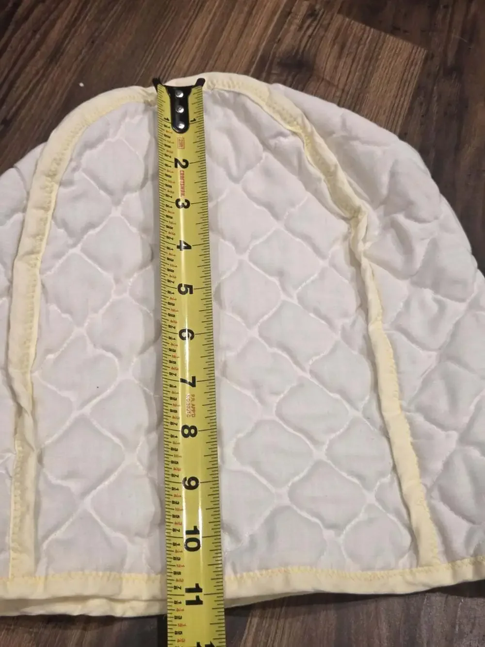 Vtg White Quilted Kitchen Appliance Dust Covers Set of 2 Yellow Trim Soft